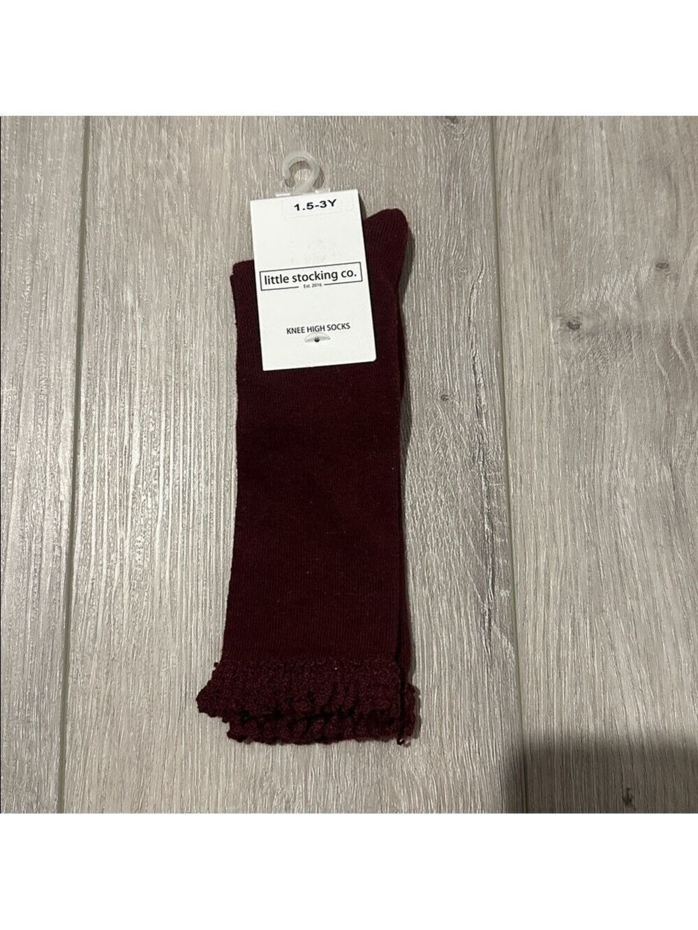 Burgundy Knee High Socks - Picture 2 of 3